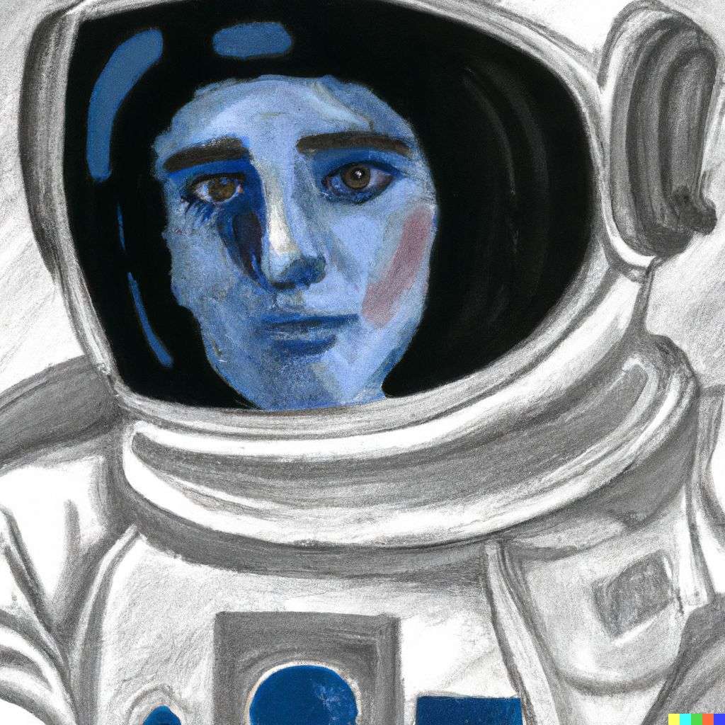 an astronaut, painting from the 21st century